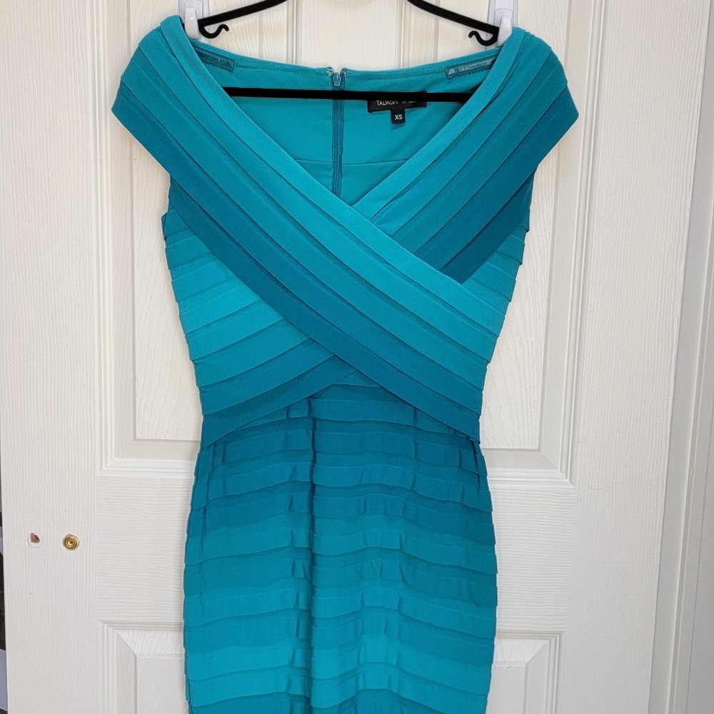 Tadashi Shoji Green/Aqua Ombre Bodycon Cocktail Dress